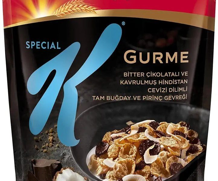 Kellogg’s Special K Gurme Kavrulmuş Hindistan Cevizi Dilimi ve Bitter Çikolata Parçalı Kahvaltılık Tam Buğday ve Pirinç Gevreği 300 Gr,Tam Tahıllı,Lif Kaynağı,En Az %42 Kakao Kitlesi içerir
