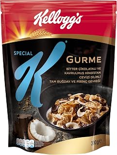 Kellogg’s Special K Gurme Kavrulmuş Hindistan Cevizi Dilimi ve Bitter Çikolata Parçalı Kahvaltılık Tam Buğday ve Pirinç Gevreği 300 Gr,Tam Tahıllı,Lif Kaynağı,En Az %42 Kakao Kitlesi içerir