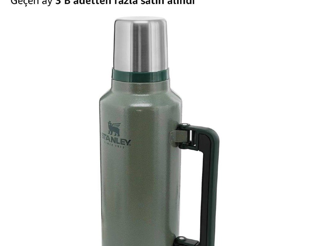 STANLEY Classic Legendary Vakumlu Termos 1.9 Litre – Yeşil (Hammertone Green) | Paslanmaz Çelik