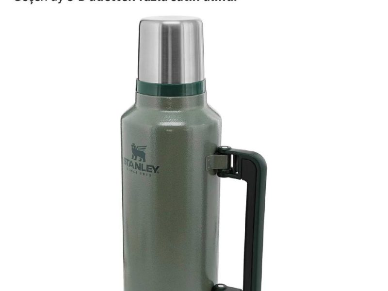 STANLEY Classic Legendary Vakumlu Termos 1.9 Litre – Yeşil (Hammertone Green) | Paslanmaz Çelik