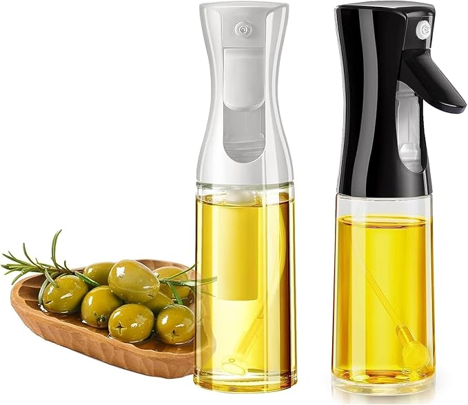 Orret Home Sprey Yağdanlık Cam Şişe Yağ Püskürtücü 225 ml Airfryer Kızartma Izgara Salata İçin Yağlık