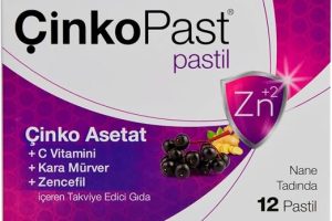 🚨 ÇinkoPast Kara Mürver & Zencefil Nane Aromalı – 12 Pastil