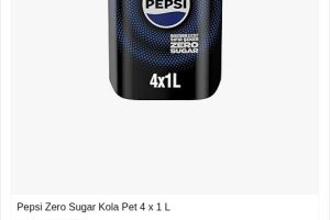 Pepsi Zero Sugar Kola Pet 4 x 1 L