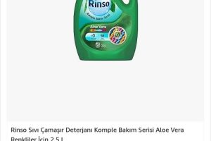 Rinso Sıvı Çamaşır Deterjanı Komple Bakım Serisi Aloe Vera Renkliler İçin 2.5 L