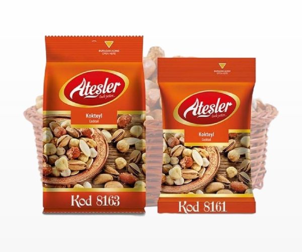 Ateşler Kuruyemiş Mega Kokteyl Şeffaf Paket 80 gr — %40 İndirim