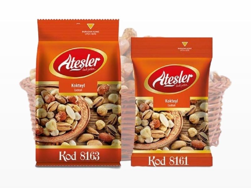 Ateşler Kuruyemiş Mega Kokteyl Şeffaf Paket 80 gr — %40 İndirim