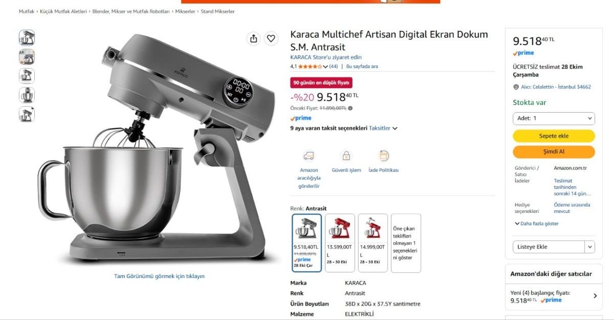 Karaca Multichef Artisan Digital Ekran Dokum S.M. Antrasit