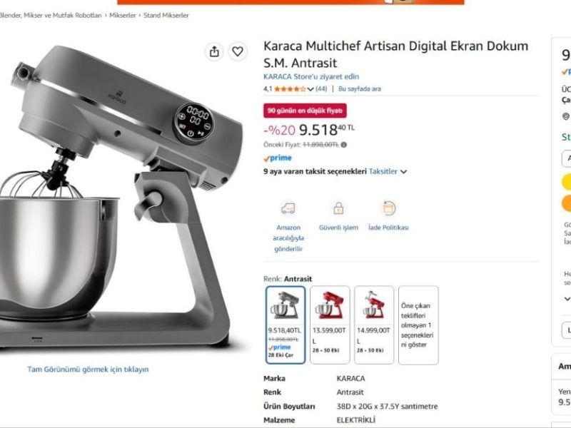 Karaca Multichef Artisan Digital Ekran Dokum S.M. Antrasit