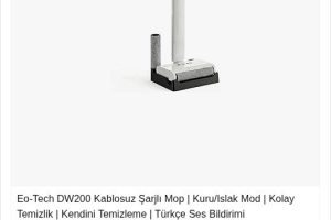 Eo-Tech DW200 Kablosuz Şarjlı Mop | Kuru/Islak Mod | Kolay Temizlik | Kendini Temizleme | Türkçe Ses Bildirimi
