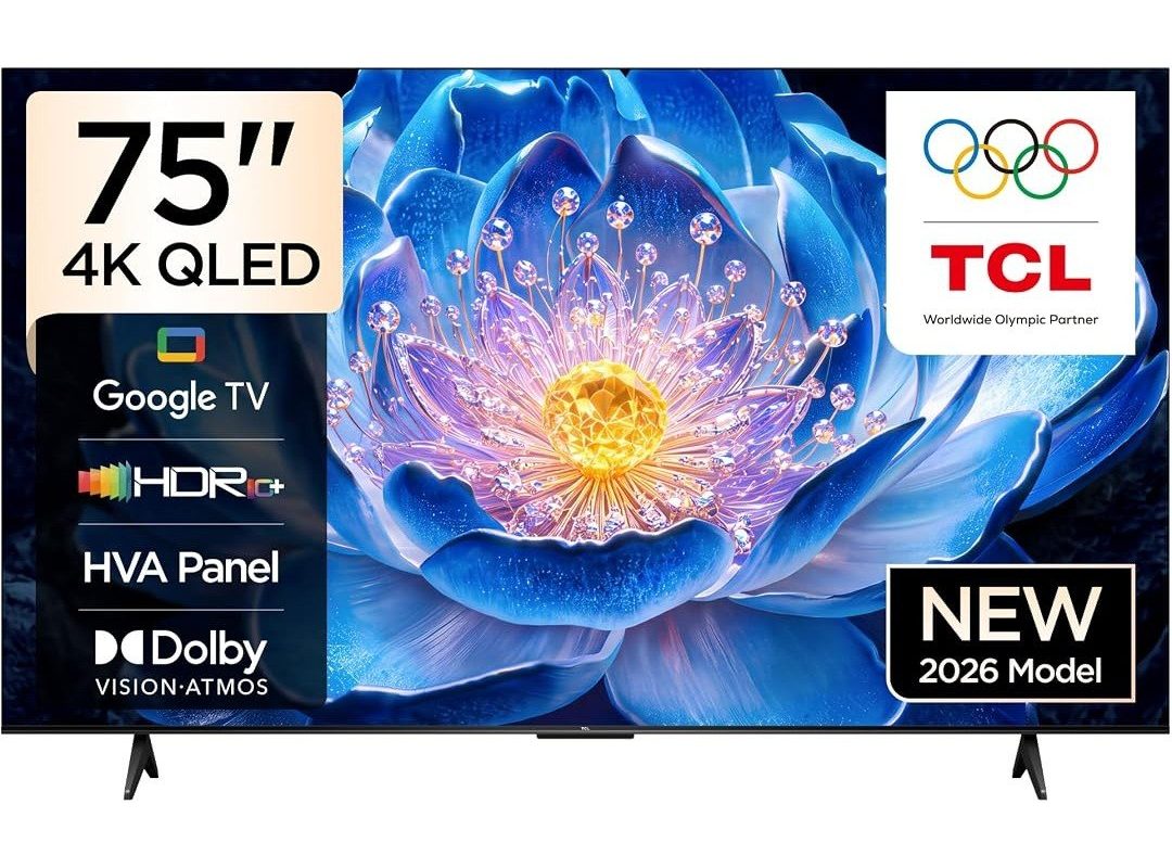 🛍 TCL 75 inç Akıllı TV 75T6D 4K Premium QLED Renkli Quantum Crystal HDR10+ Oyun Google TV, Dolby Vision Atmos, DTS Virtual X, MEMC, Sesli Kontrol, Game Master ve İnce Tasarım (2026 Modeli)