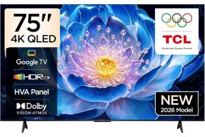 🛍 TCL 75 inç Akıllı TV 75T6D 4K Premium QLED Renkli Quantum Crystal HDR10+ Oyun Google TV, Dolby Vision Atmos, DTS Virtual X, MEMC, Sesli Kontrol, Game Master ve İnce Tasarım (2026 Modeli)