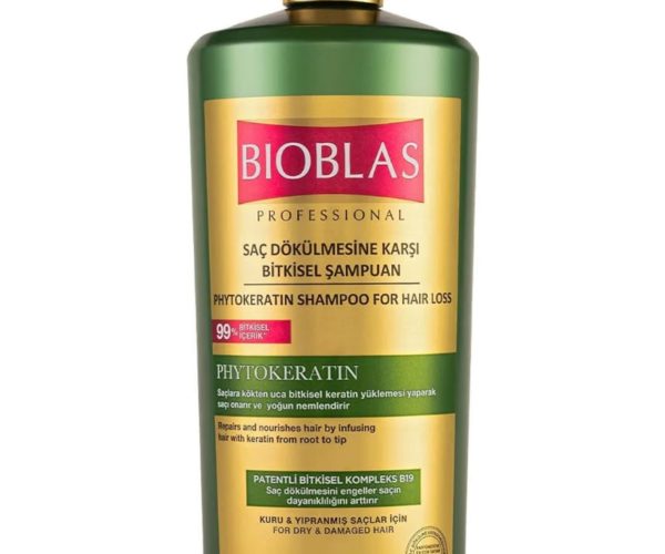 Bioblas Phytokeratin Şampuan – Saç Dökülmesine Karşı, Onarıcı & Güçlendirici Etki, Bitkisel Keratin İçerikli, 1000 ml