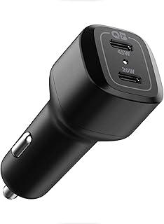 Spigen 65W USB-C 2 Port Araç içi Hızlı Şarj Aleti PPS Desteği Akım Korumalı Güç Adaptörü Çakmaklık iPhone & Android & iPad & MacBook Type-C – ACP02562