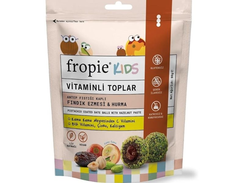 🛍️ Fropie Kids Vitamin Topları Antep Fıstığı Kaplı & Fındık Ezmeli 80 gr