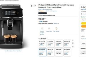 Philips 2200 Serisi Tam Otomatik Espresso Makinesi, Dokunmatik Ekran