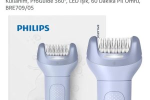Philips Epilatör Serisi 8000, Kablosuz, Islak ve Kuru Kullanım, ProGuide 360°, LED Işık, 60 Dakika Pil Ömrü, BRE709/05
