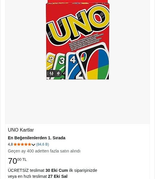 UNO Kartlar