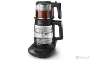 Philips 5000 Serisi Çay Makinesi – Otomatik Sıcak Tutma, 2,2L Ekstra Geniş Kapasite, 0,9L Cam Demlik, 1900W Güç (Hd7360/