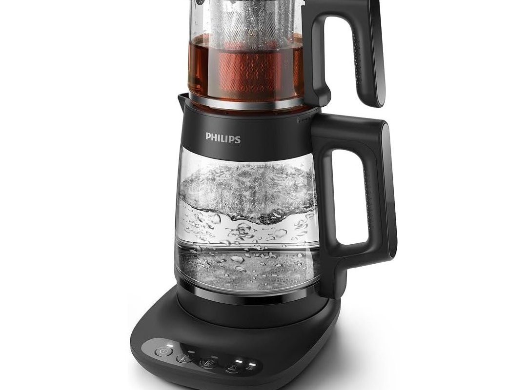 🛍️ Philips 5000 Serisi Çay Makinesi Otomatik Sıcak Tutma, 2,2L Ekstra Geniş Kapasite, 0,9L Cam Demlik, 1900W Güç (HD7360/00)