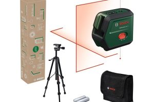 🛍️ Bosch Home and Garden UniversalLevel 2 Çapraz Çizgi Lazeri Set (Tripod, 2 x pil (AA), Yumuşak Saklama Çantası ile)