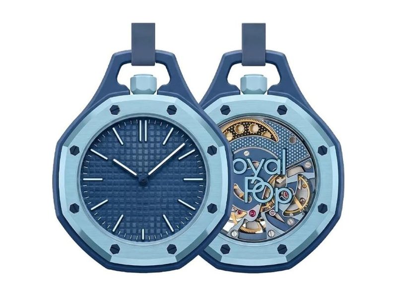 🛍️ Shocknshop Royal Pop Sekizgen Cep Analog Saat Çıkarılabilir Deri Kordonlu Hafif Plastik Cep Saati ve Çanta Charm Aksesuarı Erkek ve Kadın için WCH387