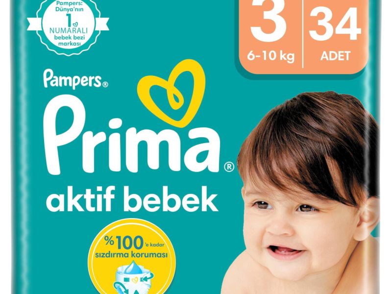 🚨 Prima Bebek Bezi Aktif Bebek 3 Beden 34 Adet Standart Paket — %33 İndirim
