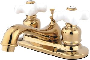 🚨 Kingston Brass GKB602PX Restorasyon 10,16 cm Merkezli Lavabo Bataryası Perakende Açılır Kapanır, Cilalı Pirinç