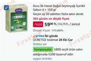 Duru İlk Hasat Doğal Zeytinyağı İçerikli Sabun 4 x 150 gr