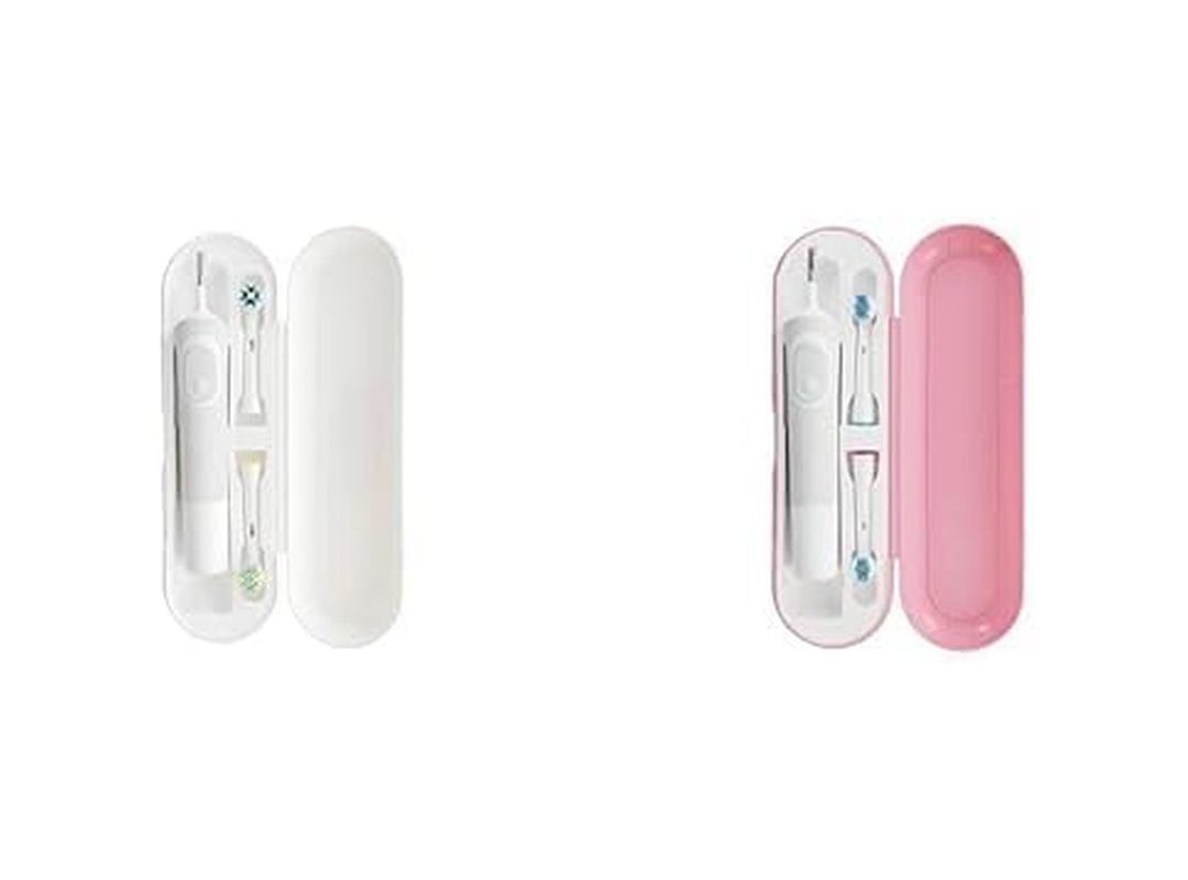 🛍️ Pi&Go Oral B şarjlı diş fırçası saklama kabı seti (Beyaz ve pudra pembe, 2’li set)