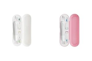 🛍️ Pi&Go Oral B şarjlı diş fırçası saklama kabı seti (Beyaz ve pudra pembe, 2’li set)