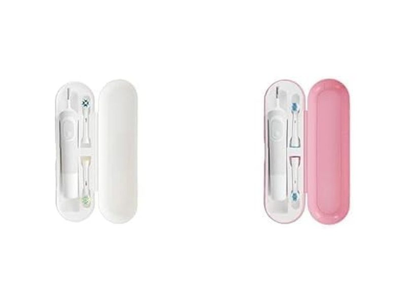 🛍️ Pi&Go Oral B şarjlı diş fırçası saklama kabı seti (Beyaz ve pudra pembe, 2’li set)