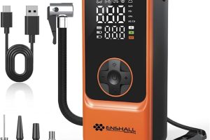 Enshall 6000mAh Şarjlı Mini Led Işıklı Araç Çakmaklık Kablolu Bisiklet, Top, Araç Lastik Şişirme Kompresörü