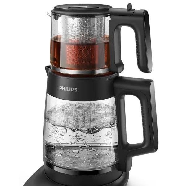 Philips 5000 Serisi Çay Makinesi – Otomatik Sıcak Tutma, 2,2L Ekstra Geniş Kapasite, 0,9L Cam Demlik, 1900W Güç (Hd7360/
