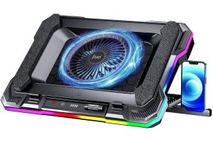 🛍 Juo Yeti 2200RPM RGB Işıklı Led Display Gaming Laptop Notebook Soğutucu Stand