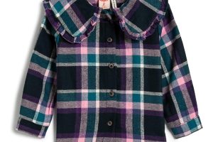 🛍️ Koton Kız Bebek Oduncu Gömlek Geniş Bebe Yaka Fırfır Detaylı Pamuklu Yumuşak Dokulu Pembe Kareli, 3/4 Ay