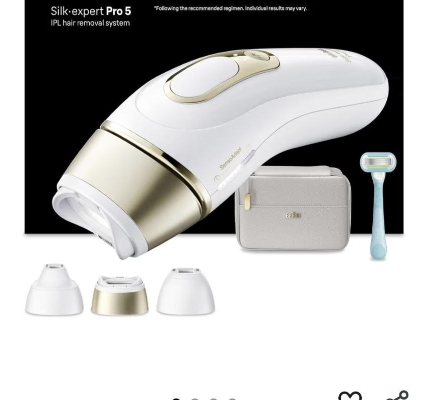Braun IPL Silk·expert Pro 5, Evde Lazerle Tüy Alma, Çanta, Gillette Venus, 3 Başlık, PL5351