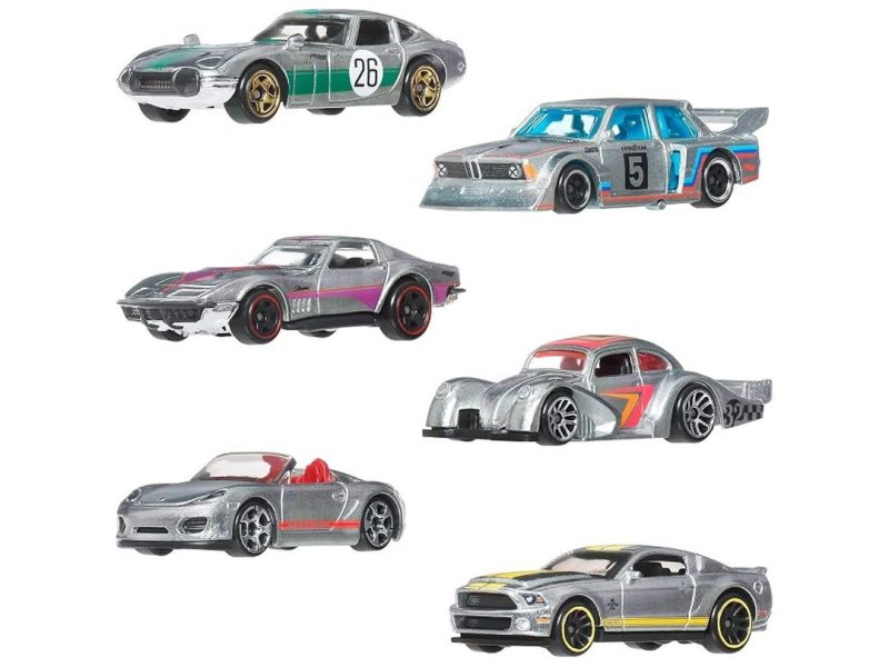 🛍️ Hot Wheels 1:64 ölçekli metal oyuncak arabalar, Zamac temalı 6’lı set, çocuklara ve koleksiyonculara yönelik resmi lisanslı araçlar (Stiller çeşitlilik gösterebilir), JLB26