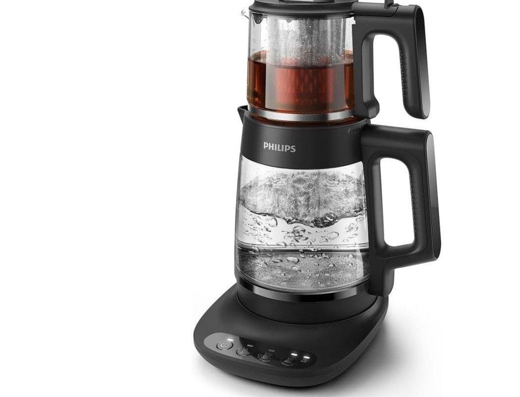 Philips 5000 Serisi Çay Makinesi – Otomatik Sıcak Tutma, 2,2L Ekstra Geniş Kapasite, 0,9L Cam Demlik, 1900W Güç (Hd7360/