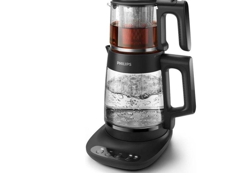 Philips 5000 Serisi Çay Makinesi – Otomatik Sıcak Tutma, 2,2L Ekstra Geniş Kapasite, 0,9L Cam Demlik, 1900W Güç (Hd7360/