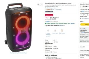 JBL Partybox 520, Bluetooth Hoparlör, Siyah — %98 İndirim