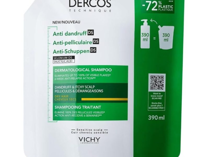 Vıchy Dercos Anti Dandruff Kuru Saçlar İçin Kepek Karşıtı Bakım Şampuanı Yeniden Dolum Paketi 390 MI