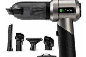 ROBEVE AHV-06 22.000Pa Kablosuz Katlanabilir Araç Süpürgesi Brushless Motorlu 3 Kademeli Güçlü Vakum ve Hava Üfleme Özellikli HEPA Filtreli Şarjlı Oto El Süpürgesi Siyah