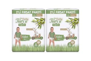 🛍️ Baby Turco Doğadan 2’li Fırsat Paketi Külot Bez 4 Numara Maxi 82 Adet (2 paketi)