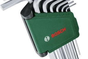 Bosch Alyan anahtar seti, 9 parça (çok yönlü görevler için küre başlı; yüksek kaliteli S2 çelik; 1,5 – 10 mm; uzun model; saklama klipsi)