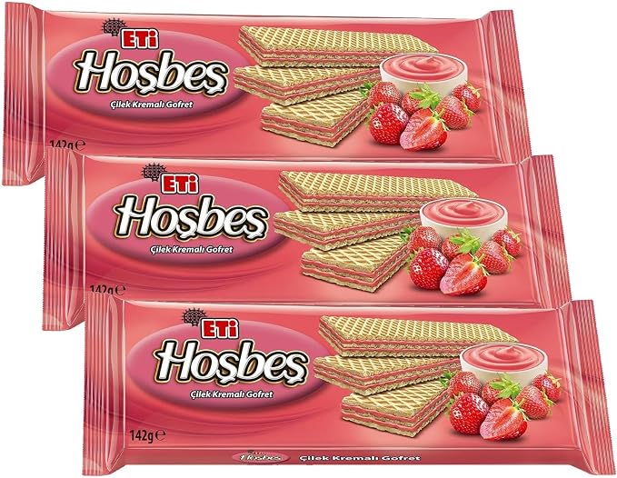 🚨 Eti Hoşbeş Çilek Kremalı Gofret 142 g 3lü paket