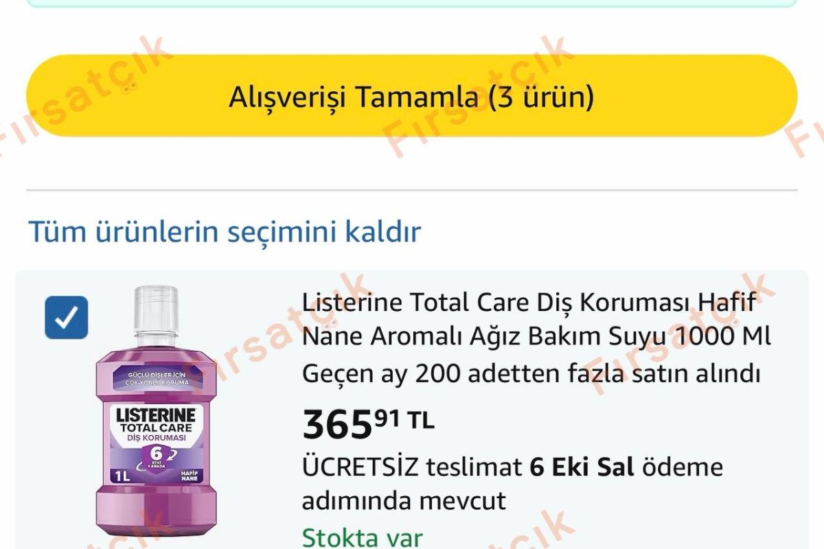 Listerine Total Care 1 Litre Ağız Bakım Suyu