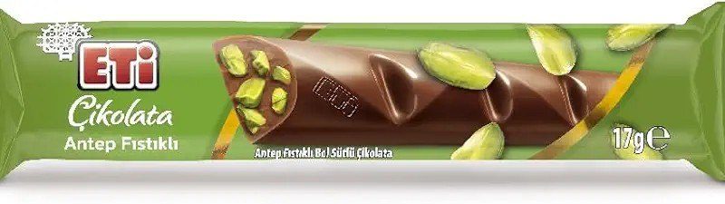 ETİ Uzun Antep Fıstıklı Bol Sütlü Çikolata 17 g x 24 Adet