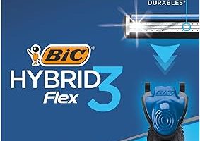BIC Hybrid 3 Flex 4’lü Yedek Tıraş Bıçağı Kartuşu, 3 Nano Teknolojik Titanyum Bıçak, E Vitaminli Geniş Kayganlaştırıcı Band