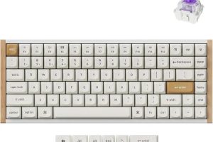 Keychron K2 HE RGB Manyetik Switch 2.4 GHz Kablosuz İngilizce Ahşap Kenarlı Beyaz Klavye